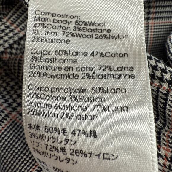 3.1 Phillip Lim Houndstooth Plaid Jogger Pants 10 Gray Black Stretch Wool Blend - Picture 10 of 16